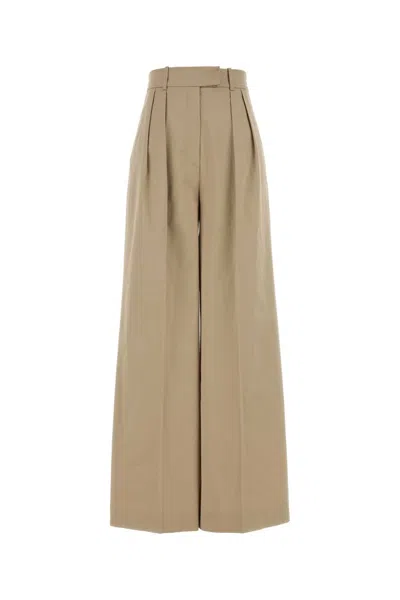Anine Bing Beige Stretch Cotton Wide Leg Lout Pant In Neutral