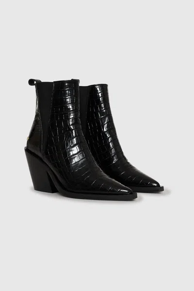 Anine Bing Bekah Boots In Black Embossed In Multi