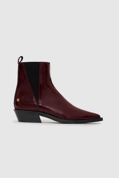 Anine Bing Bekah Flat Boots In Dark Red