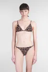 Anine Bing Bellamy Leopard-print Recycled Bikini Top In Multicolor