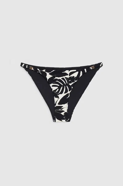 Anine Bing Bellamy Bikini Bottom - Black Bird Of Paradise L