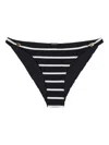 Anine Bing Bellamy Bikini Bottoms Black And White Stripe In Black