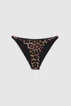 Anine Bing Leopard-print Bikini Bottom Bellamy In Black