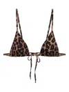 Anine Bing Adjustable Strap Triangle Cup Leopard Print Bikini Top