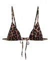 Anine Bing Adjustable Strap Triangle Cup Leopard Print Bikini Top