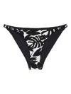 Anine Bing Bellamy Printed Bikini Bottom In Black