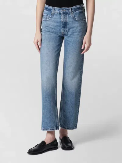 Anine Bing Belt Loop Denim Trousers Five Pocket Design In Blue