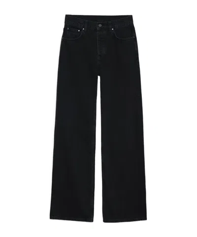 ANINE BING ANINE BING LOGO-PATCH WIDE-LEG DENIM JEANS