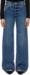 Anine Bing Blue Hugh Jeans In Blue