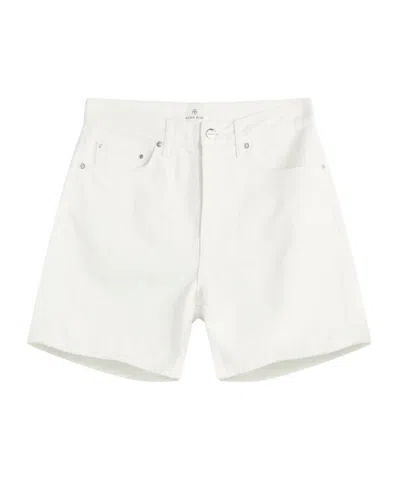 Anine Bing Belt Loop Shorts In White