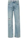 Anine Bing Benson High-rise Straight-leg Jeans In Blue