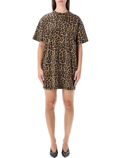 ANINE BING BETH LEOPARD MINI DRESS ANINE BING