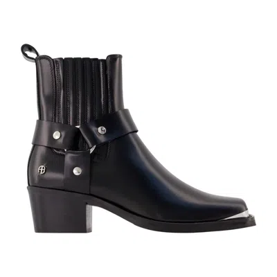 Anine Bing Biker Calfskin Ankle Boot In Pattern