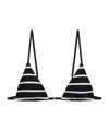Anine Bing Bellamy Bikini Top Black And White Stripe In Black