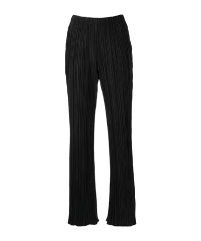 Anine Bing Billie Plissé Trousers In Black