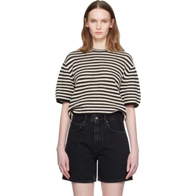 Anine Bing Black & Off-white Theo Sweater In Multi