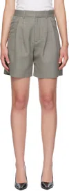 Anine Bing Black & White Carrie Shorts In Gray
