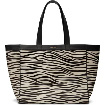 Anine Bing Black & White Medium Rio Tote In Animal Print
