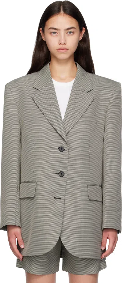 Anine Bing Black & White Sara Blazer In Multi