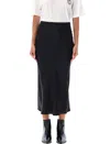 Anine Bing Silk High-waisted Midi Skirt In Black