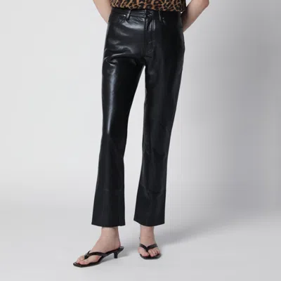 Anine Bing Black Bruno Trousers In Regenerated Leather