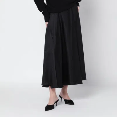 Anine Bing Black Christina Silkblend Midi Skirt In Transparent