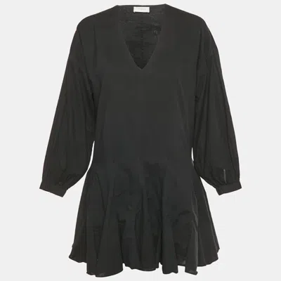 Anine Bing Black Cotton Flared Mini Dress