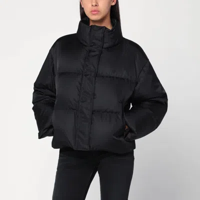Anine Bing Puffer Jacket Dorian Quilted High Collar In Black