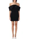 Anine Bing Fleur Off-shoulder Mini Dress In Black