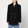 Anine Bing Glenn Double Breasted Coat In Black
