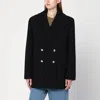 Anine Bing Glenn Double Breasted Coat In Black