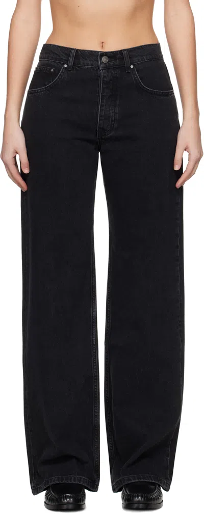 Anine Bing Black Hugh Jeans In Vintage Black