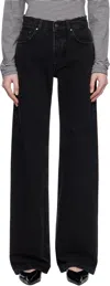 Anine Bing Black Hugh Jeans In Vintage Black