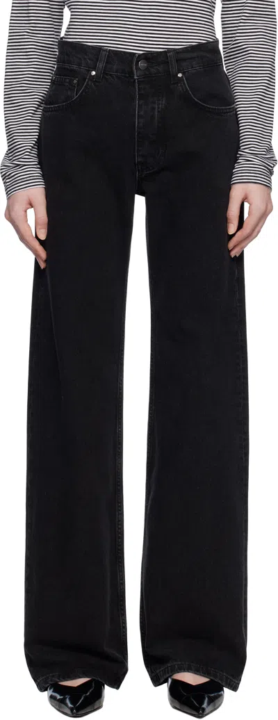 Anine Bing Black Hugh Jeans In Vintage Black