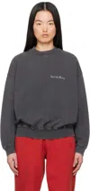 Anine Bing Jaci Printed Cotton-jersey Sweatshirt In Washed Black