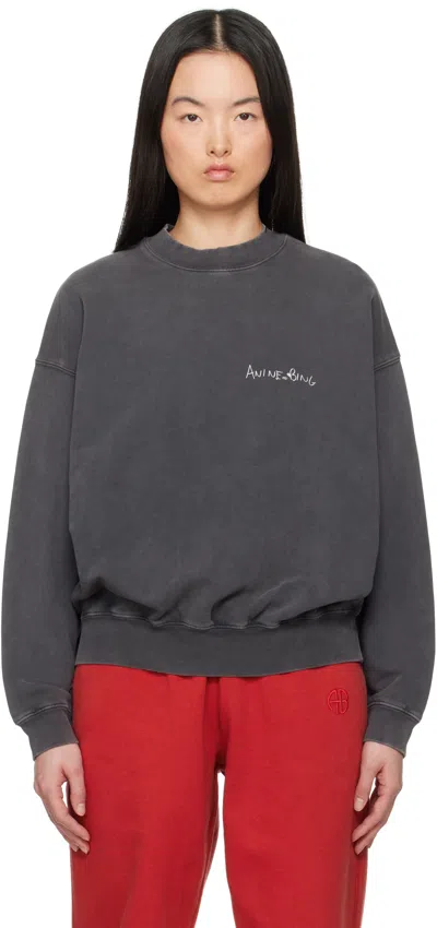 ANINE BING BLACK JACI LYRICS SWEATSHIRT
