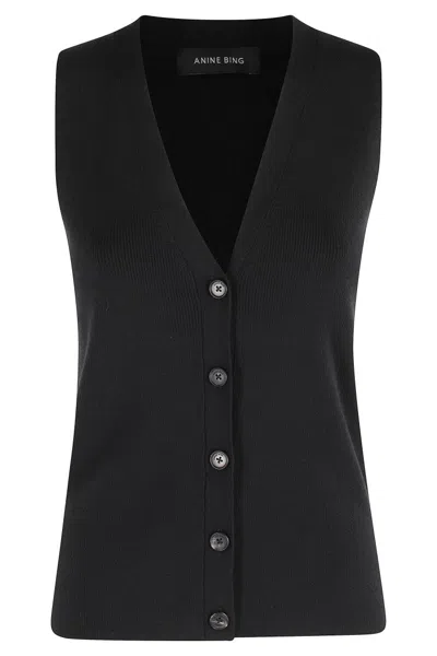 ANINE BING BLACK LAWRENCE VEST