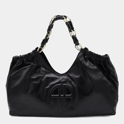 Anine Bing Black Leather Kate Tote Bag