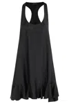 Anine Bing Fluid A-line Mini Dress In Lightweight Charmeuse In Black