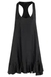 Anine Bing Lilith Silk-blend Mini Dress In Black