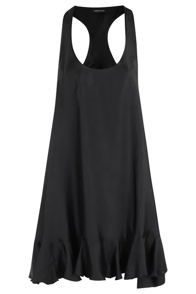 Anine Bing Black Lilith Dress In Silk Blend