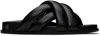 Anine Bing Lizzie Leather Cross-strap Slides In Black