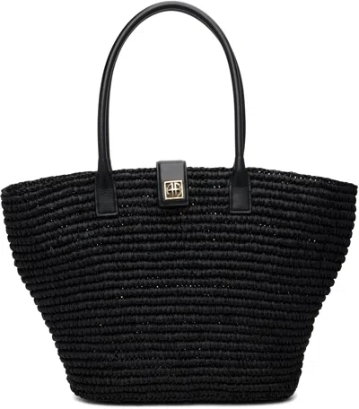 Anine Bing Black Lou Monogram Tote