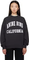 Anine Bing Miles Logo-printed Crewneck Sweatshirt In Black