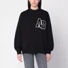 Anine Bing Womens Black Miles Branded Cotton-jersey Sweatshirt