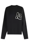 Anine Bing Womens Black Miles Branded Cotton-jersey Sweatshirt In Black