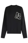 Anine Bing Womens Black Miles Branded Cotton-jersey Sweatshirt In Black