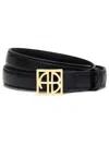 Anine Bing Black Monogram Buckle Belt In Black