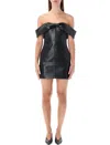 Anine Bing Colleen Mini Dress Leather In Black