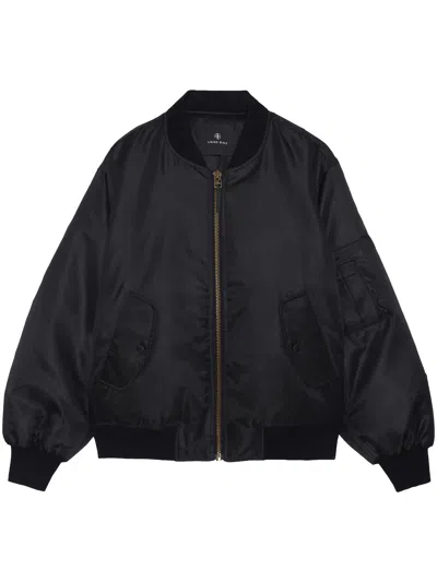 Anine Bing Black Polyester Bomber Jacket In Yellow